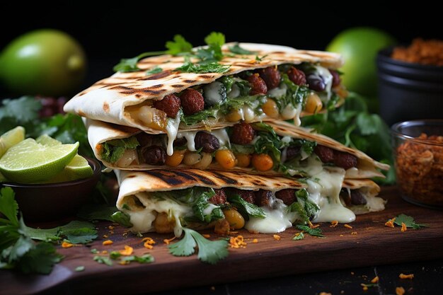 Foto falafel quesadilla mediterraneo