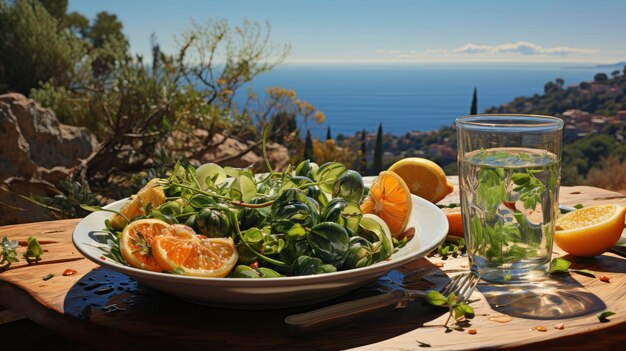 Photo mediterranean feast by the sea