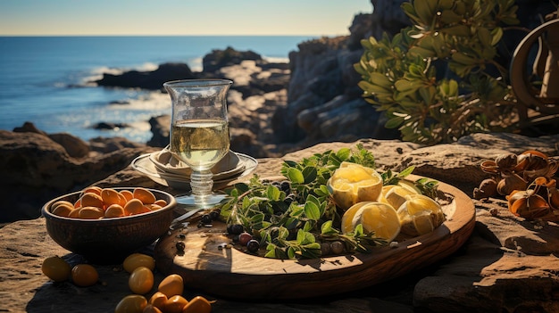 Photo mediterranean feast by the sea
