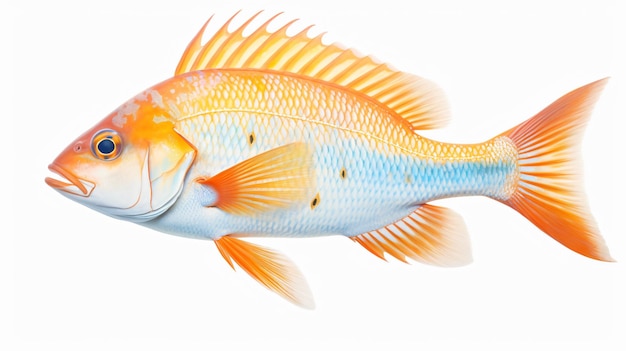 흰색 배경에 고립 된 지중해 물고기