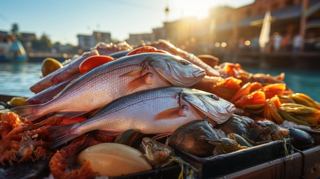 Mediterranean fish rare market full frame