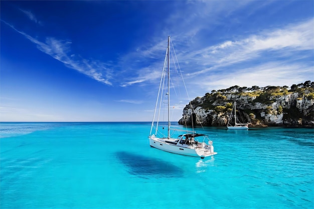 mediterranean natural beauty bay aegean sea minorca mallorca inlet yacht racing yachts sail