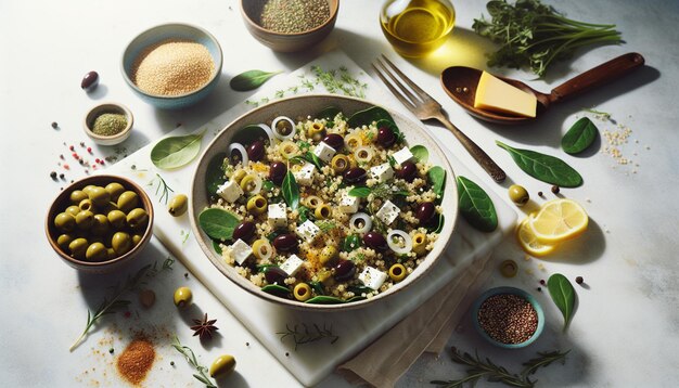 Mediterranean Quinoa Salad with Feta and Olives