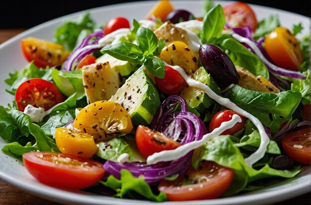 Photo mediterranean salad extravaganza