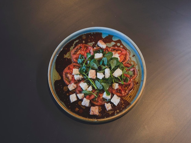 Mediterranean salad on a plate