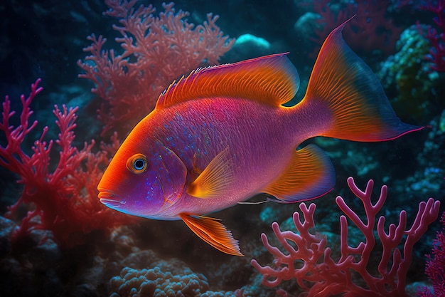 Подводная фотография рыбы-антиаса Средиземного моря