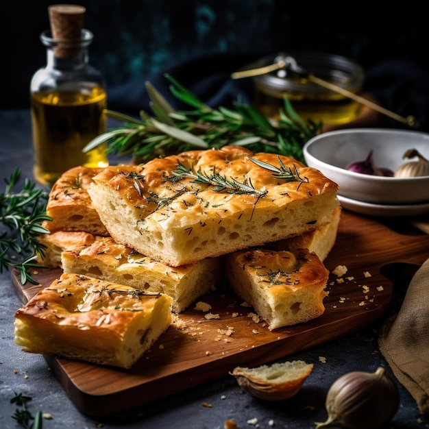 mediterranean style bread with olives