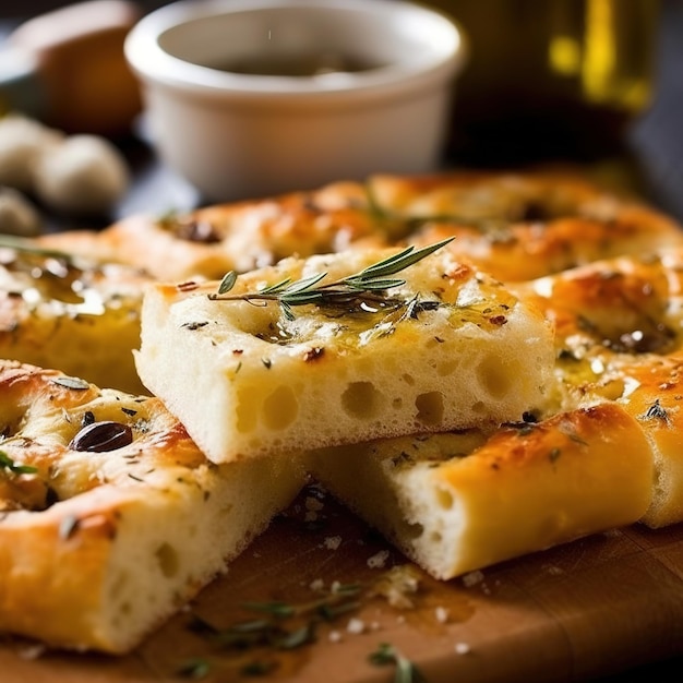 mediterranean style bread with olives