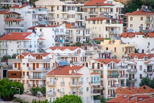 Mediterranean town on the hillside by the sea