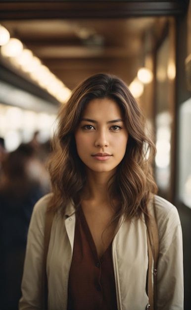 Medium Close Up Portrait of A Beautiful Woman