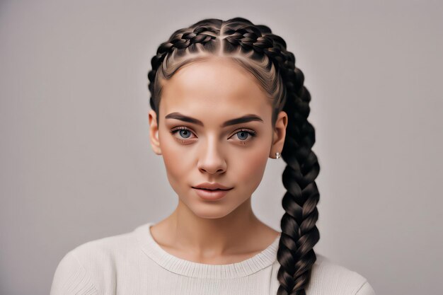  Premium Photo | Medium shot beautiful woman with braids