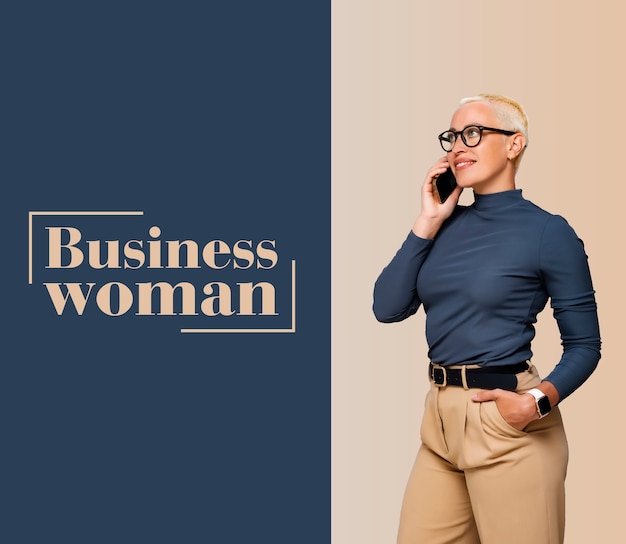 Medium shot businesswoman talking on the phone