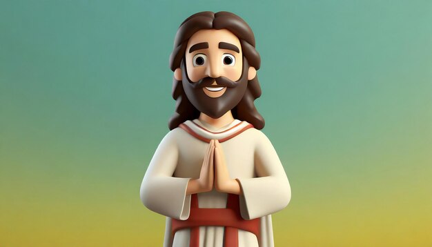 Medium shot cartoon Jezus Christus