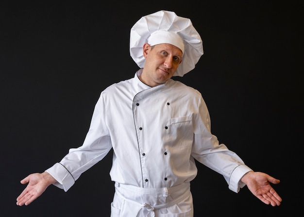 Photo medium shot chef wearing hat