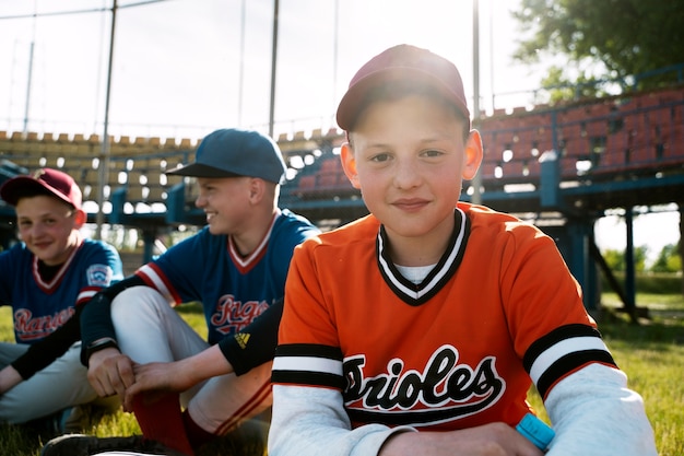 Medium shot kids wearing equipment