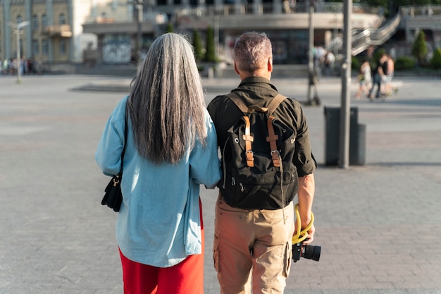 Medium shot people walking together