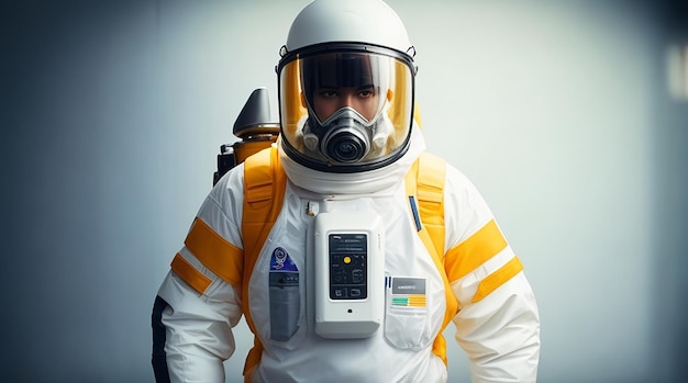 Medium shot person wearing protection suit
