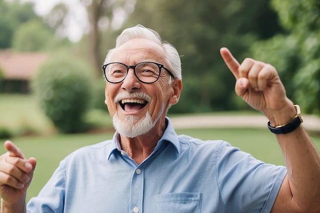 Medium shot senior man having fun