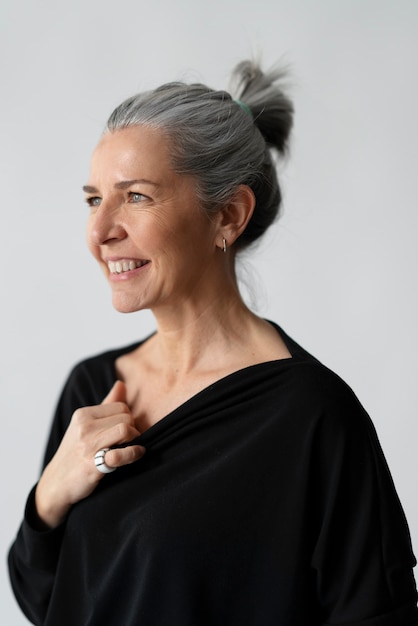 medium shot smiley woman portrait