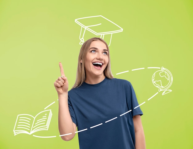 Medium shot woman graduation portrait