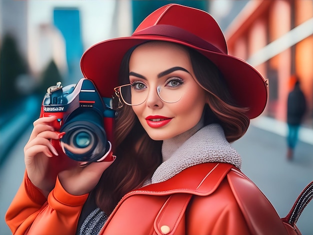 Medium shot woman influencer marketing generated by Ai