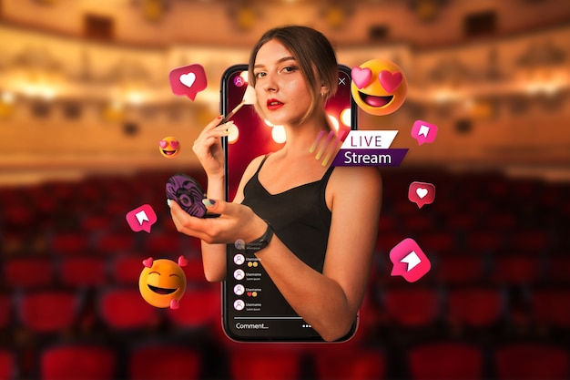 medium shot woman influencer marketing