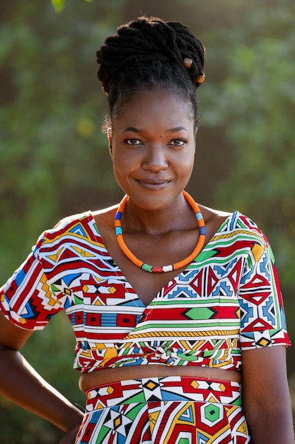 Photo medium shot woman wearing native attire