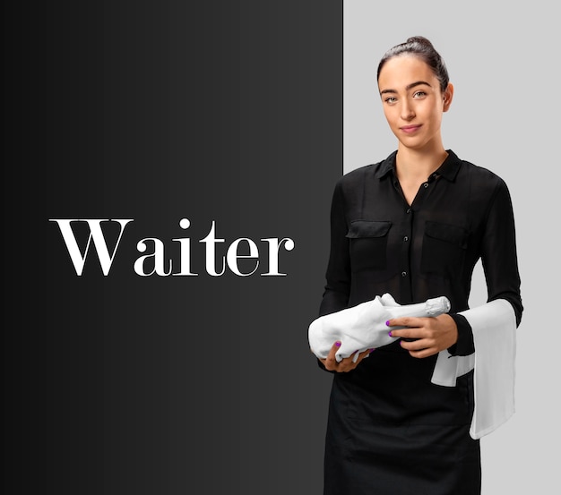 Photo medium shot woman working as waiter