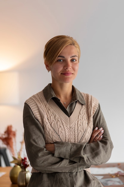 Medium shot woman working as wedding planner