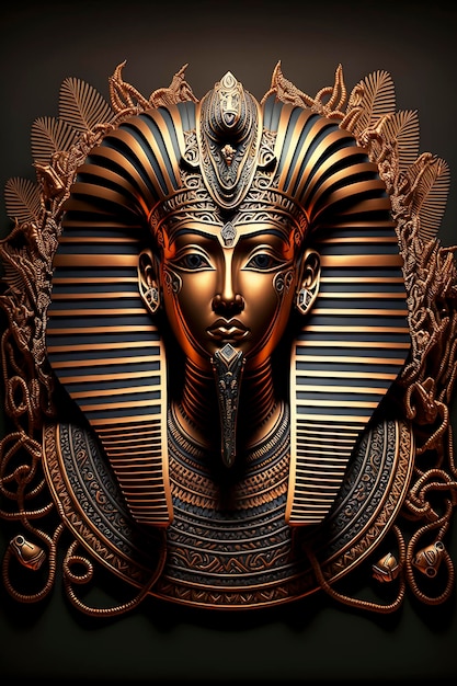 MediumShot terracotta tutankhamun Egypt Generative AI