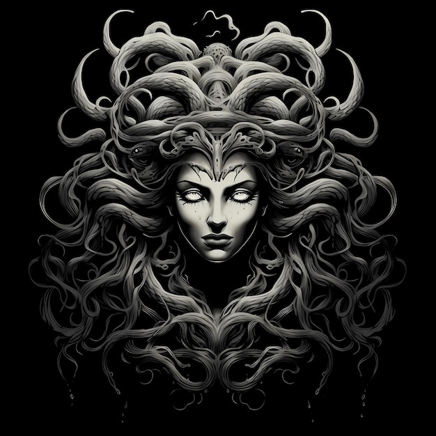 medusa tattoo ontwerp illustratie