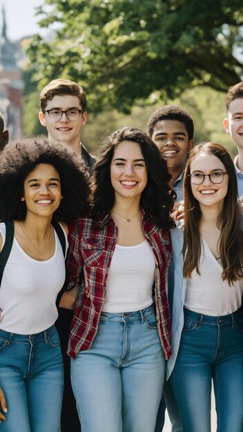 Meerdere etnische groep jonge geconcentreerde studenten