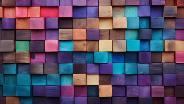 Meerdere kleuren muur van hout