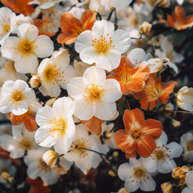 Meerdere minimalistische levendige kleuren wilde bloemen realistische fotoshoot