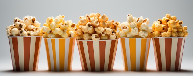 meerdere verschillende stukken popcorn op een witte achtergrond