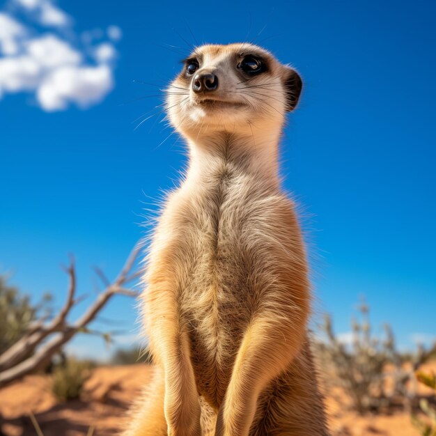 A meerkat on the lookout