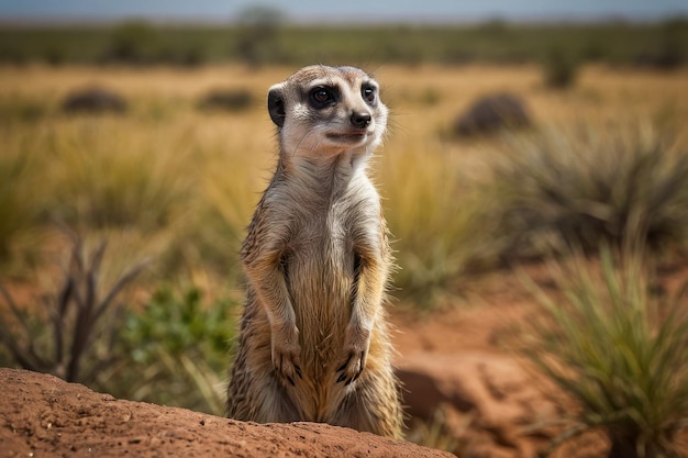 Meerkat portrait with sharp gaze