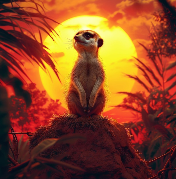 Meerkats Sunset Vigil