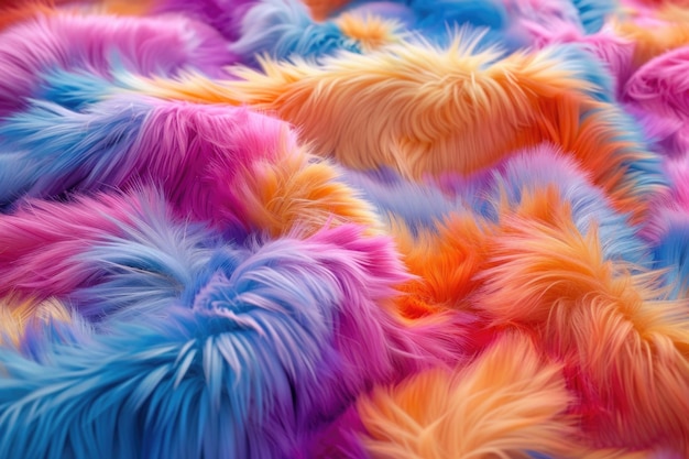 Meerkleurige bonttextuur Kunstbont voor het naaien