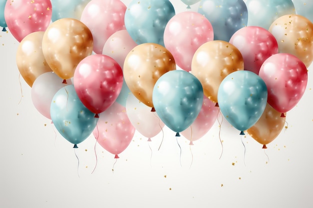 Meerkleurige feestballonnen voor feest Generatieve AI