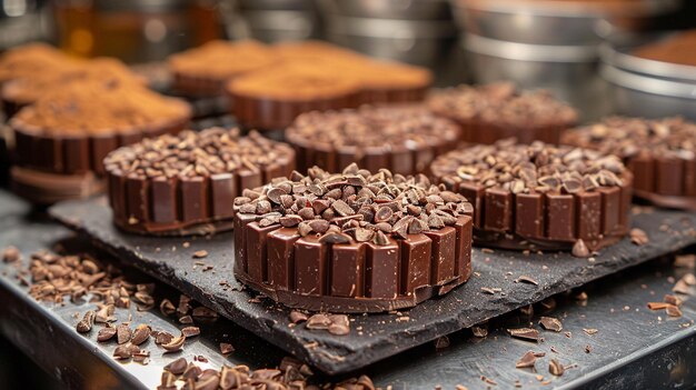 Meester chocolatier boutique handwerk ambachtelijke snoep in de handel van fijne chocolade