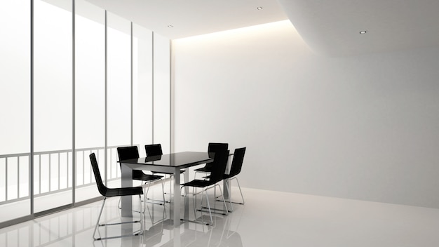 Комната для встреч или конференц-зал в офисном здании, 3D Renderin
