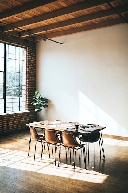 Meeting room during a break