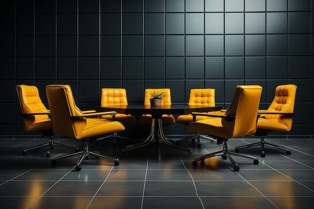 Meeting Room Chair in Yellow and Black