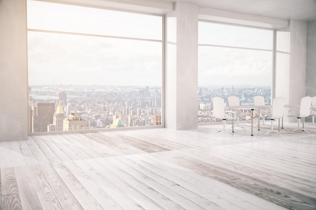 Meeting room with city view