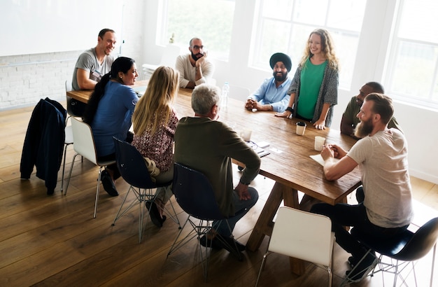 Meeting Table Networking Sharing Concept