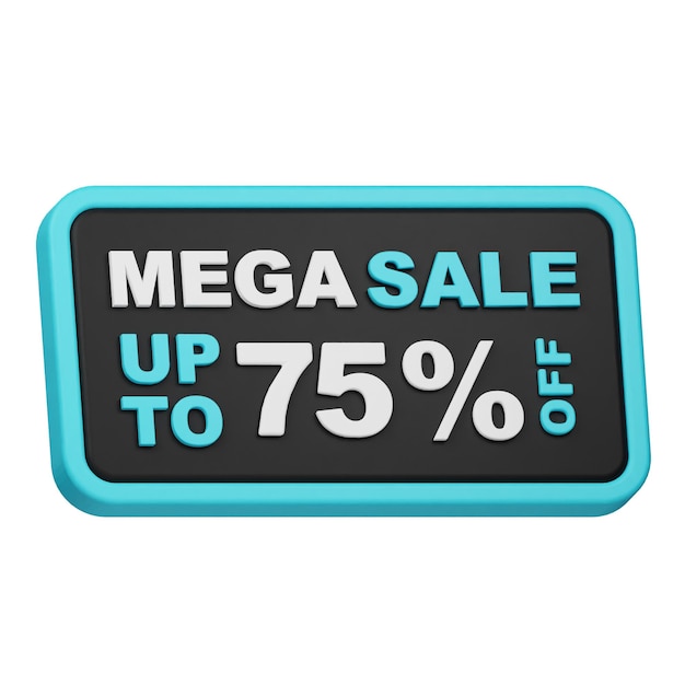 Mega verkoop tot 75 off 3D icoon geïsoleerd op de witte achtergrond