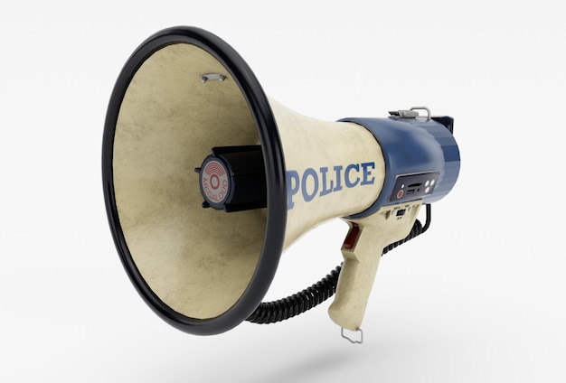 Megaphone 3d illustration minimal rendering on white background