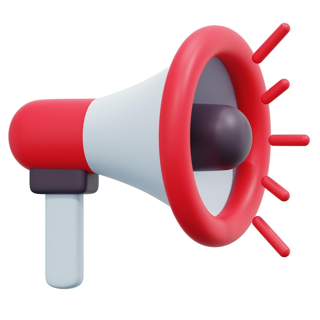 megaphone 3d render icon illustration