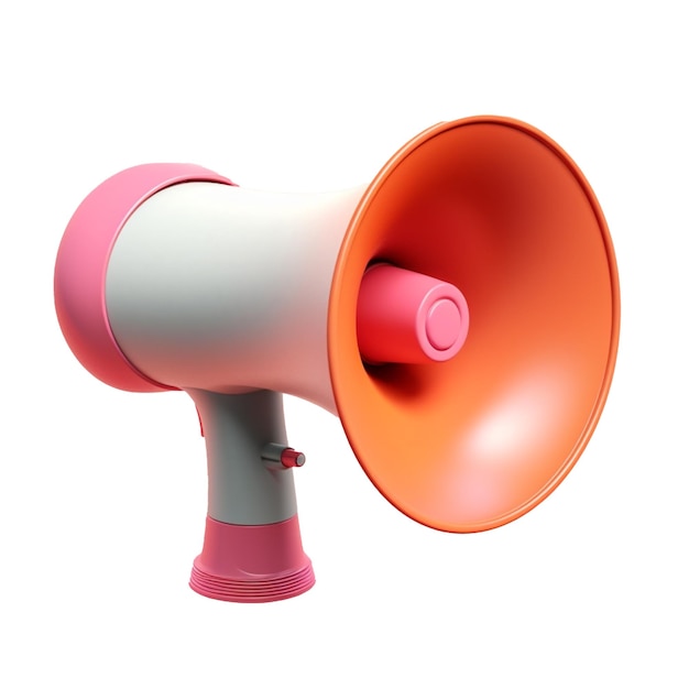 Megaphone in 3D style trending color palette with Generative AI